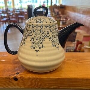 Elegant Black and White Teapot